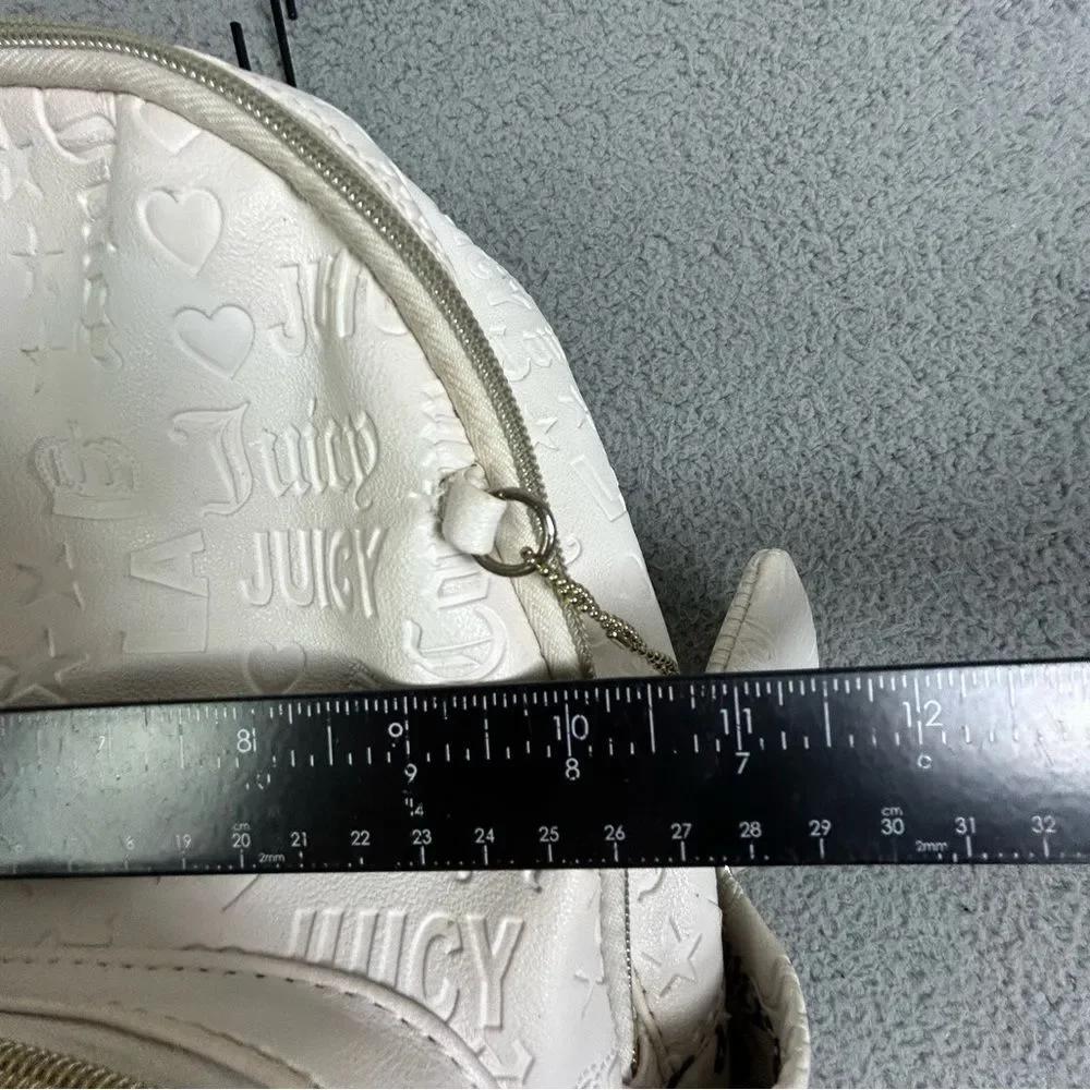 Juicy Couture White/Ivory Embossed Logo Backpack